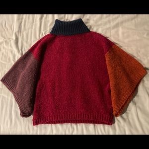 Colorblock Knit Turtleneck Sweater